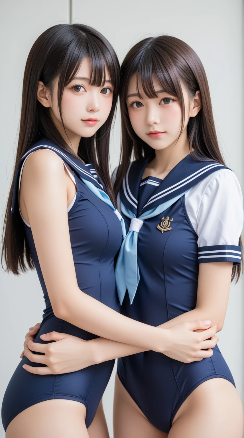 ((Top Quality, 8k, Masterpiece: 1.3)), Beauty, (1 Girl), Beautiful: 1.2, (White Sailor School Uniform: 1.8), Slender Abs: 1.1, Black Hair, (Sleeping in bed, Open Legs: 1.2), Ultra Detailed Face, Highly Detailed Lips, Detailed Eyes, Double Eyelids, High School Girl, 16 Years Old, (Super Cute Face: 1.5), Nogizaka 46, AKB48, White Underwear, Navy Blue Uniform Skirt, Smile, Beautiful Legs, eyes looking at lovers, bangs,