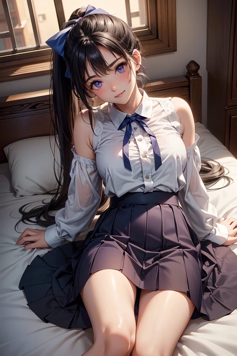 (​masterpiece:1.4)、(1male people:1.9)、1girl、15 years old,(:1.2),high school student,beautiful girl,(short ponytails:1.2),akb48,nogizaka46,sailor suit,high ,(A father is touching his delicate girl's crotche:1.9)、student clothes、a closeup、Lying in bed、Father touching the crotch of delicate girl、(Cute 15-year-old delicate girl with semi-long hair and 50-year-old father with short hair)obscenity:1,2、Metamorphosis:1,2、NSFW:1,2、caress:1,2、Wrinkles between the eyebrows、Touching each other's crotches、red blush、toppless、White panties、Dark blue pleated mini skirt、tre anatomically correct,(small breasts:1.2),(skinny:1.2),