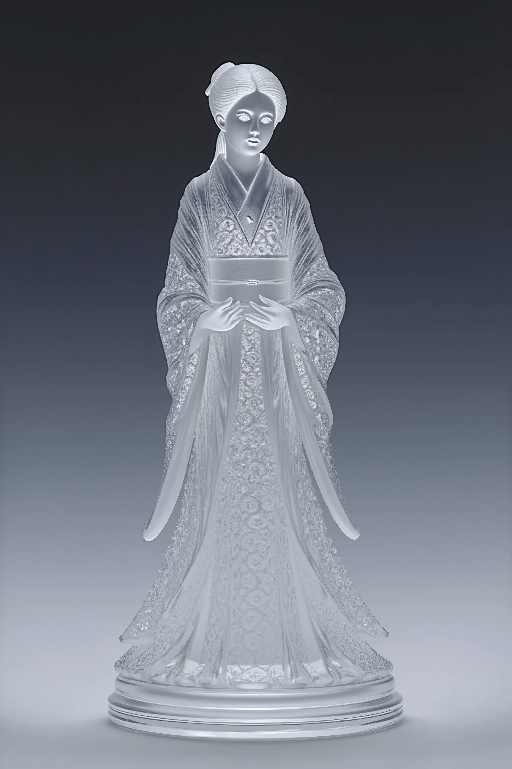 glass kimono lady figurine