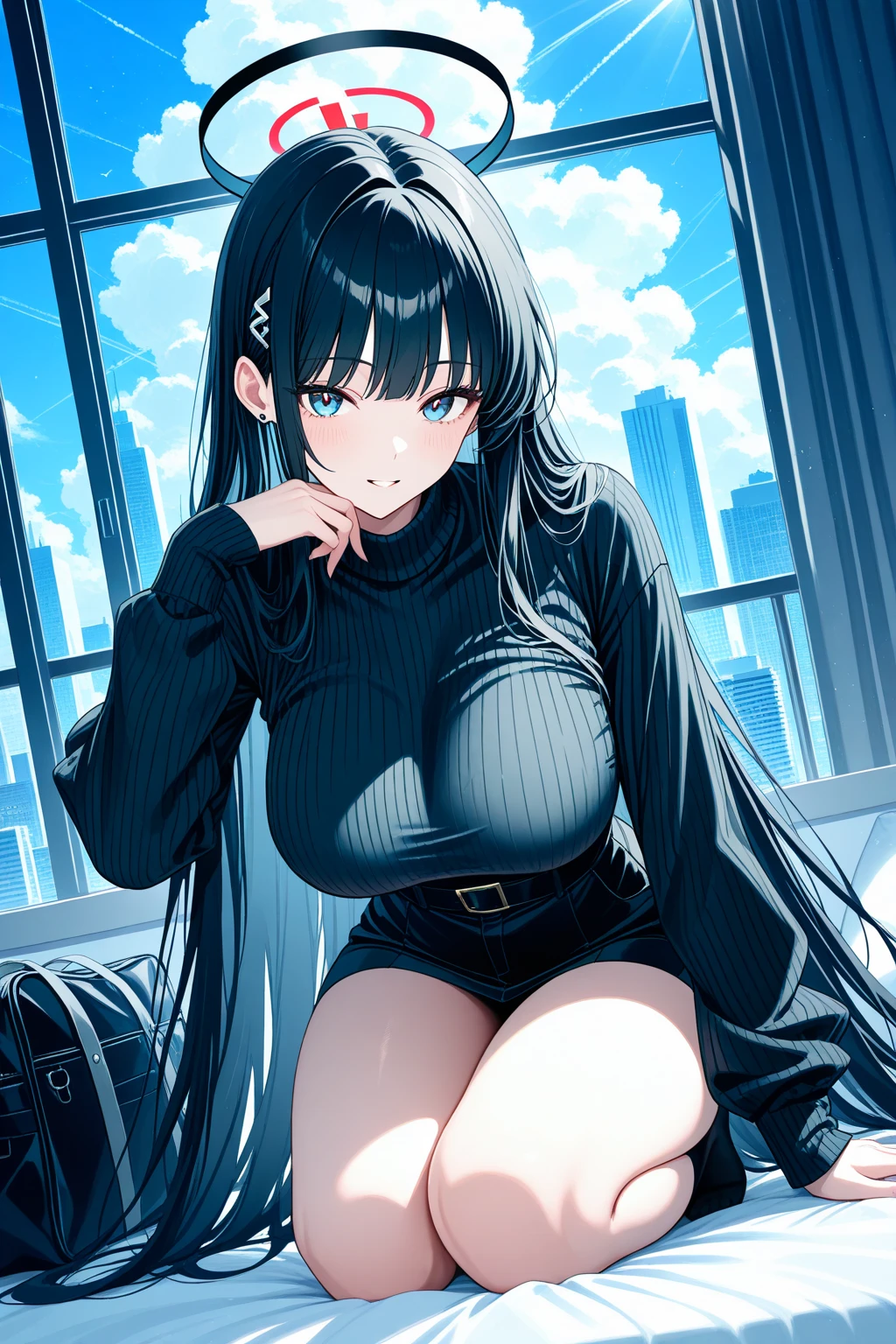  very sexy long black hair