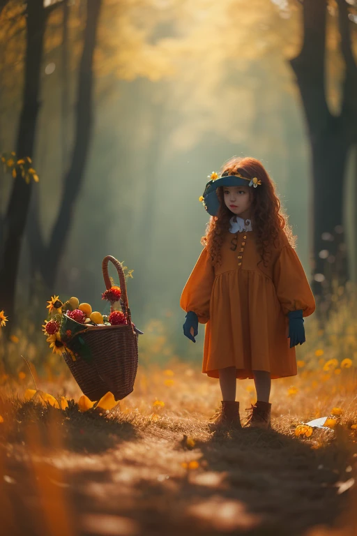 (best quality, 4k, 8k, high resolution, masterpiece: 1.2), ultra detailed, (realistic, photorealistic, photorealistic: 1.37),Among pumpkins in the vast and golden field,
A girl plays, in the enchanted autumn. (there is a lot of fog: 1.32)