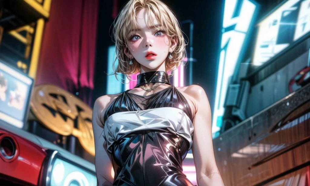 RAW photo,  tv_Akirel_aka_Lilit_A_GM_V1  ,scene, full body shot, wearing a latex dress, bimbo, black theme, ((black background)), volumetric smoke, epiCRealism, epiCPhoto,