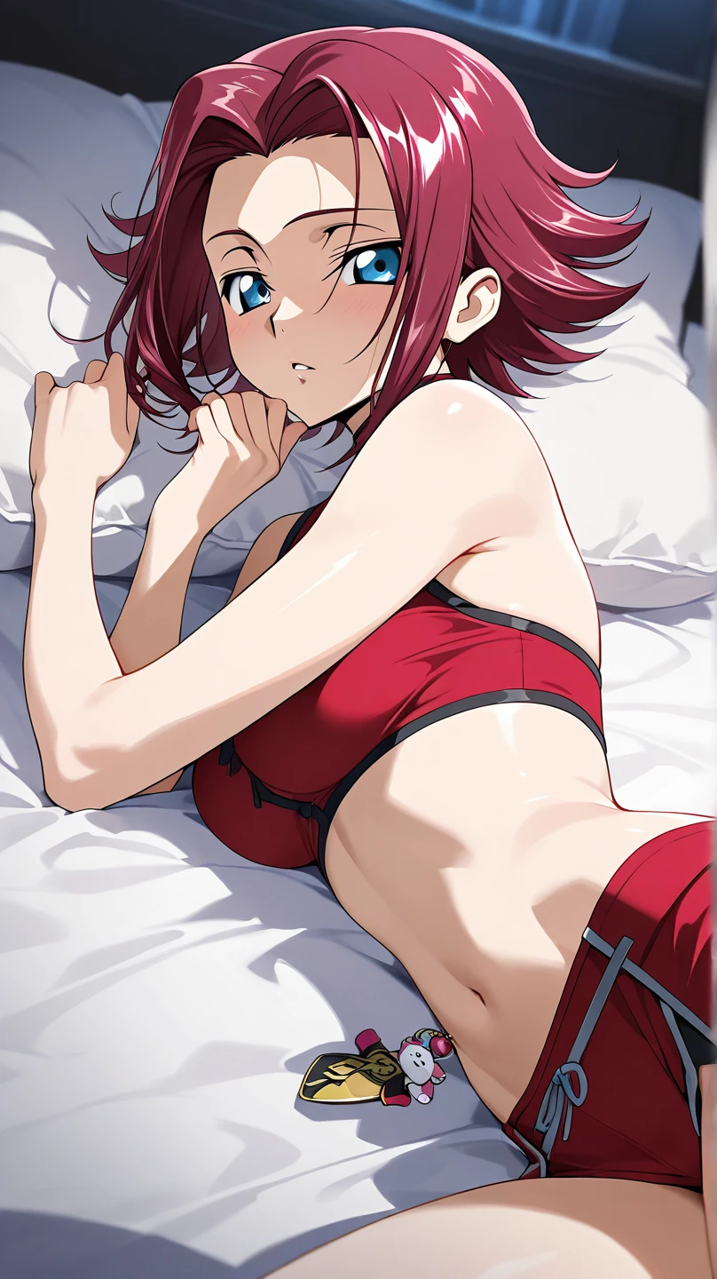 highest quality, ultra detail, High quality CG drawing, The most delicate and beautiful, Float softly, High resolution, (1 girl), (Highest image quality,4K,8K,masterpiece:1.2),(bright red hair:1.5),(short bob:1.5),(red eyes:1.5),(Completely naked:1.5), (Ultra Girl :1.0), (silver and red ultraman bodysuit:1.4),room,Upper body,Lying on the bed,Knocked down,defeat,troubled face,(slightly bigger breasts:1.5),sleep,Are sleeping,(face down:1.2),butt,back
