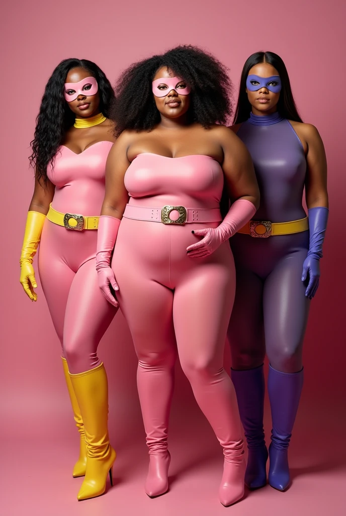 {{Masterpiece}}, a breathtaking rendition of a 18-year-old girl embodying the characteristic charm of Dua Lipa, Megan Thee Stallion, and Vixen from DC Comics. The subject is adorned with numerous transparent blue inflatable parts and puffy sleeves, showcasing her youthful exuberance and exaggerated curves. The image is captured with a 80 mm lens, highlighting her prominent thick legs and thighs, all while maintaining a realistic and stylish flair.