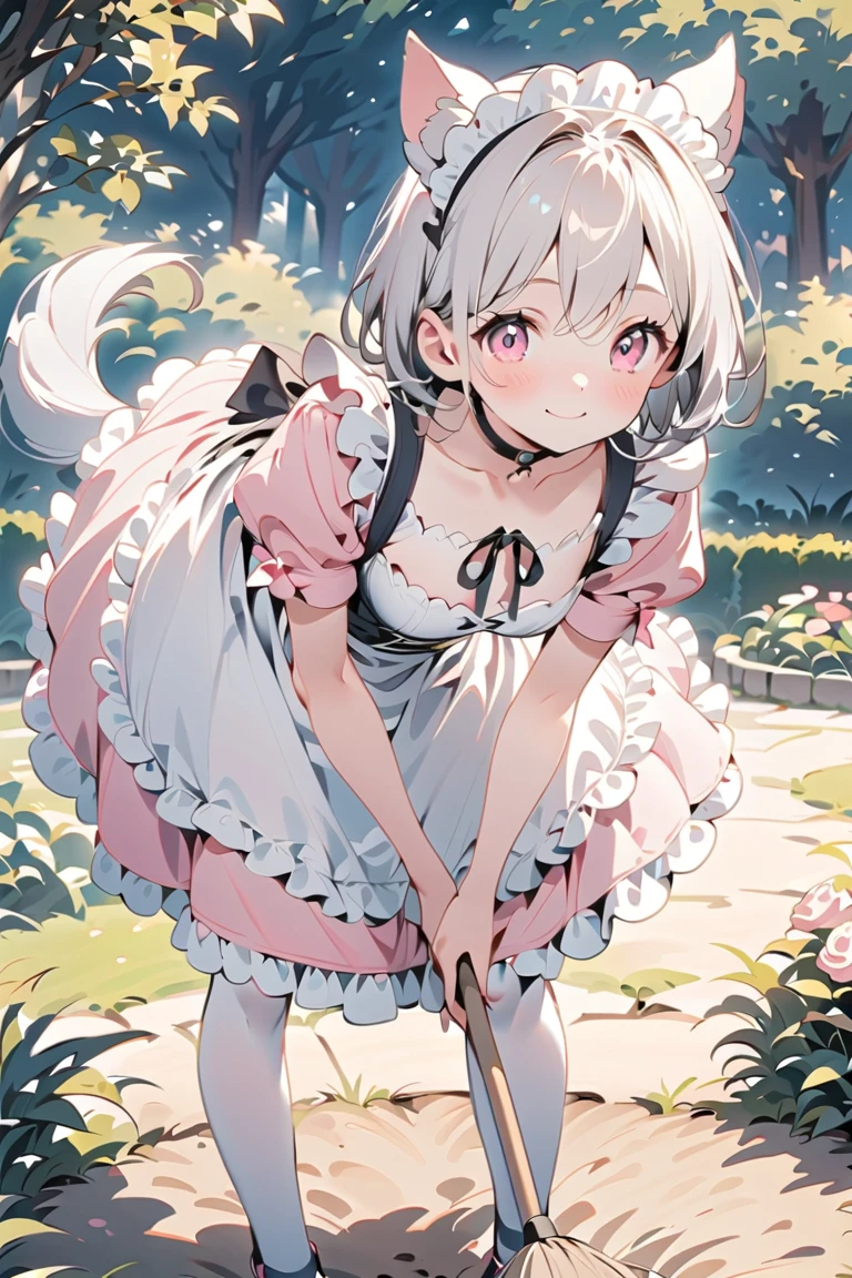 nsfw、there is a woman in a maid outfit laying on a bed, 2b, 2 b, gorgeous maid, maid, cosplay of a catboy! maid! dress, anime girl in a maid costume, haruno sakura, cosplay, anime cat girl in a maid costume, cosplay photo, ayaka cosplay, a sexy maid in a magical forest, anime barbie in white stockings