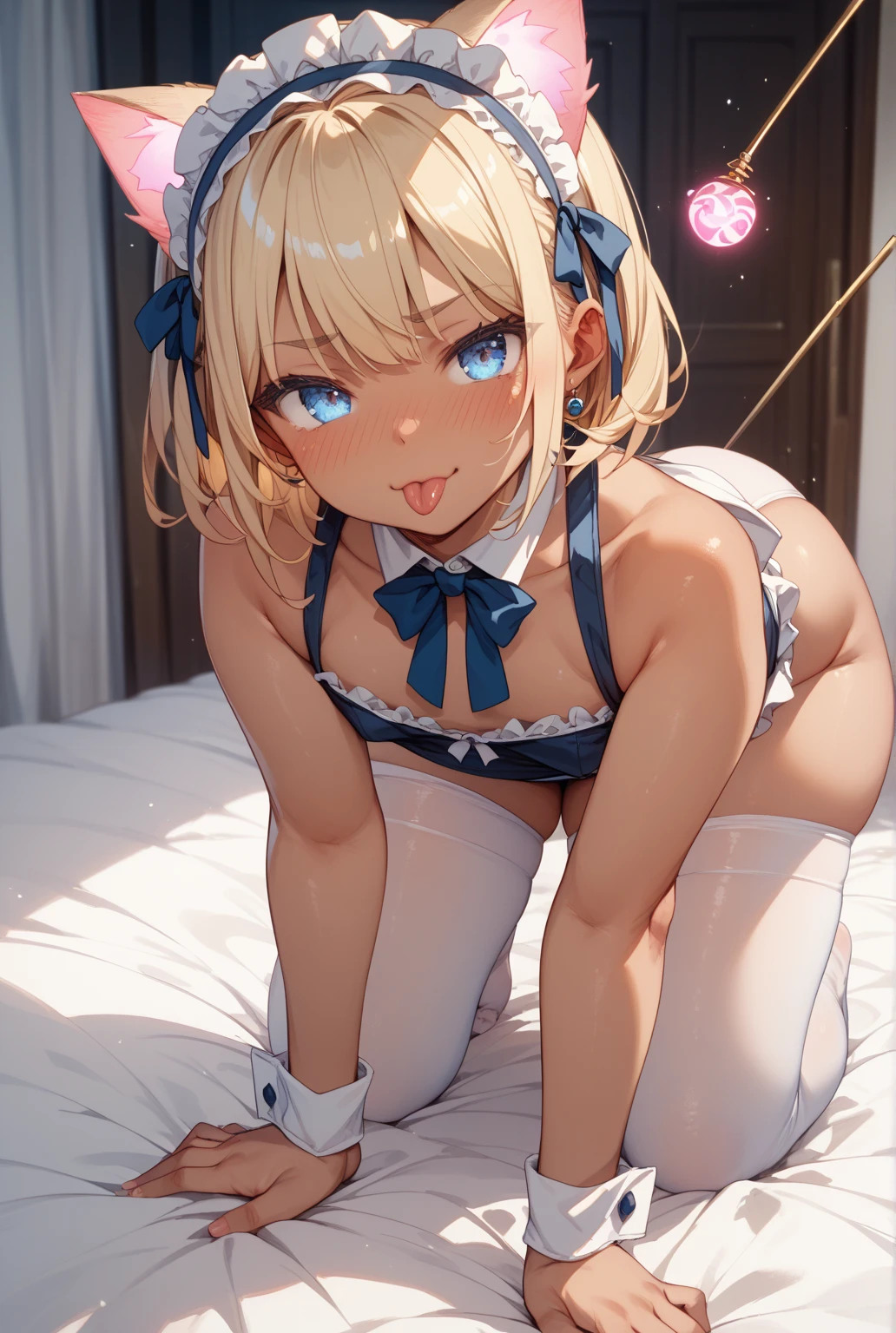 High resolution, Very detailed, perfect lighting, beautiful detailed eyes, ((masterpiece,Best Quality)), absurdities, alone, princess zelda, by the width, crown braid, Hair clip, pointy ears, Gloves without fingers, black gloves, smile, curves, nod, , deep neckline, deep neckline, black thong, touching her breasts in a sexy way, close up, pigtails with bangs, pigtails with bangs, touching her breasts in a sexy way, teal eyes, close up, pigtails with bangs, pink boina, Slim fit sailor suit, Slim fit sailor suit, short black skirt, down on my knees, down on my knees, pink boina, pink boina, pink stockings, pink stockings, crouched on her knees, overhead, overhead, view from behind, view from behind, big ass, pigtails with fringe