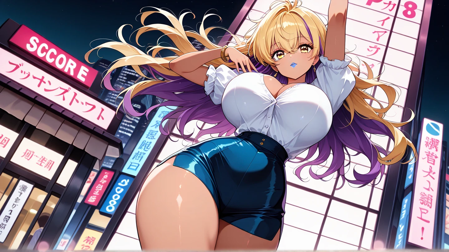 A woman in a black and white outfit is posing on a roof, Half Yamada, Tokyo Cyberpunk Night on the Roof, Chubby, On a rooftop at night in Tokyo, shikamimi, Shot with Canon EOS 5D Mark IV, Ayaka Cosplay, , Neo Tokyo, Shot on a Canon 80d, at night!!, Chiho Big Breasts、pubic hair、Boobs exposed,((NUDE))、((Nipples))、((puss))、universe、((((sexy))))
