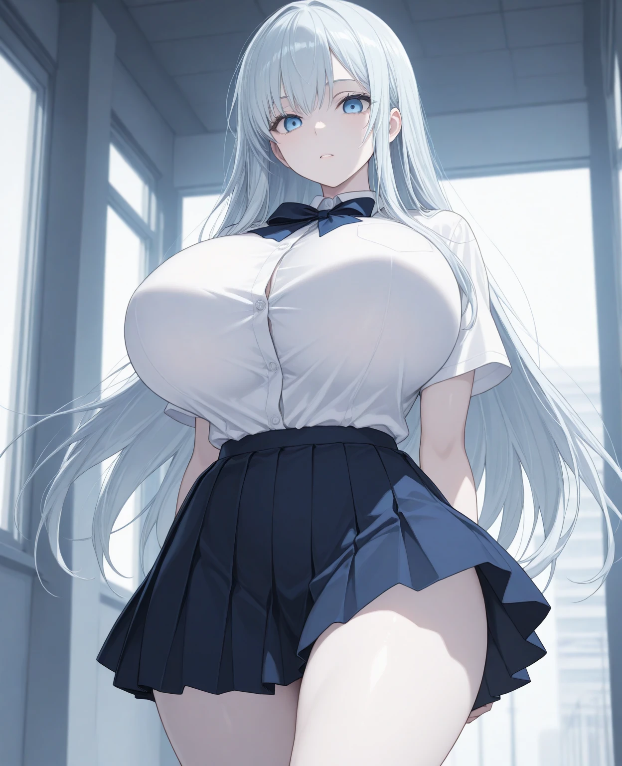 (A girl, 1 girl : 1.3), solo, solo focus、Purple Eyes、Long Hair、Silver Hair、anime girl getting her pussy fucked by a guy, , seductive anime girl, ahegao, hyperrealistic , , smooth anime cg art, splash art anime , beautiful alluring anime teen, a hyperrealistic , in dress, | fine detail anime, anime barbie in white stockings