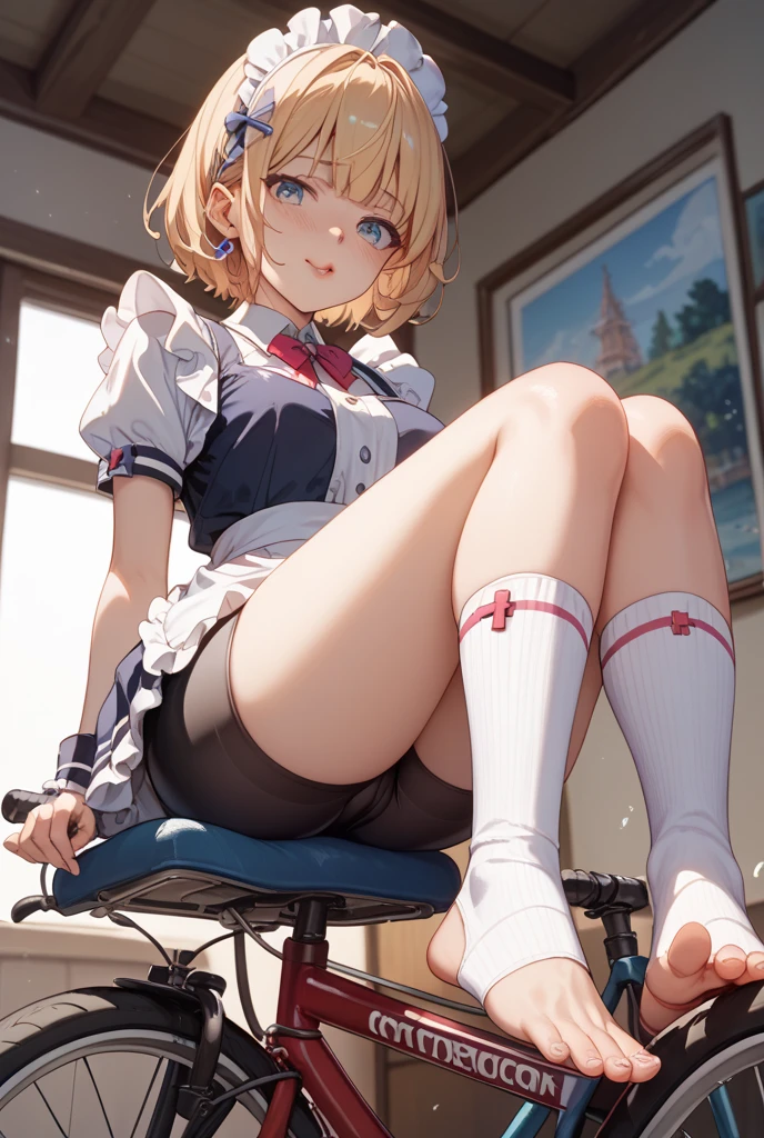 highest quality, masterpiece, detailed, nsfw, 1 girl, (((vagina))),((flat breast)), lie on back, 2 legs up high, nipples, from above, bare foot, garden, Sofa, ((spread legs)), pussy juice, knees away, hold knee, pinch own nipples, put the soles of the feet forward, choker, anklet, earring, bracelet, Ribbon, garter straps, garter belt, school uniforms, nishikigi chisato, bob cut, hair ribbon, lycoris uniform, two-tone dress, red dress, grey dress, neck ribbon, long sleeves, orgasm, dildo,