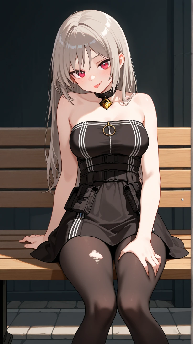 CRAWL,collar,leash,tied up,bondage,scared expression,black hair,black eyes,shorts,top-tank