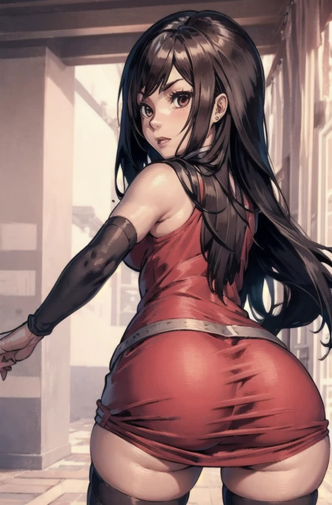 (masterpiece, best quality:1.2), cowboy shot, solo, 1girl, raven brawen, lustful, closed mouth, looking at the viewer, ass, wide hips, night sky, front