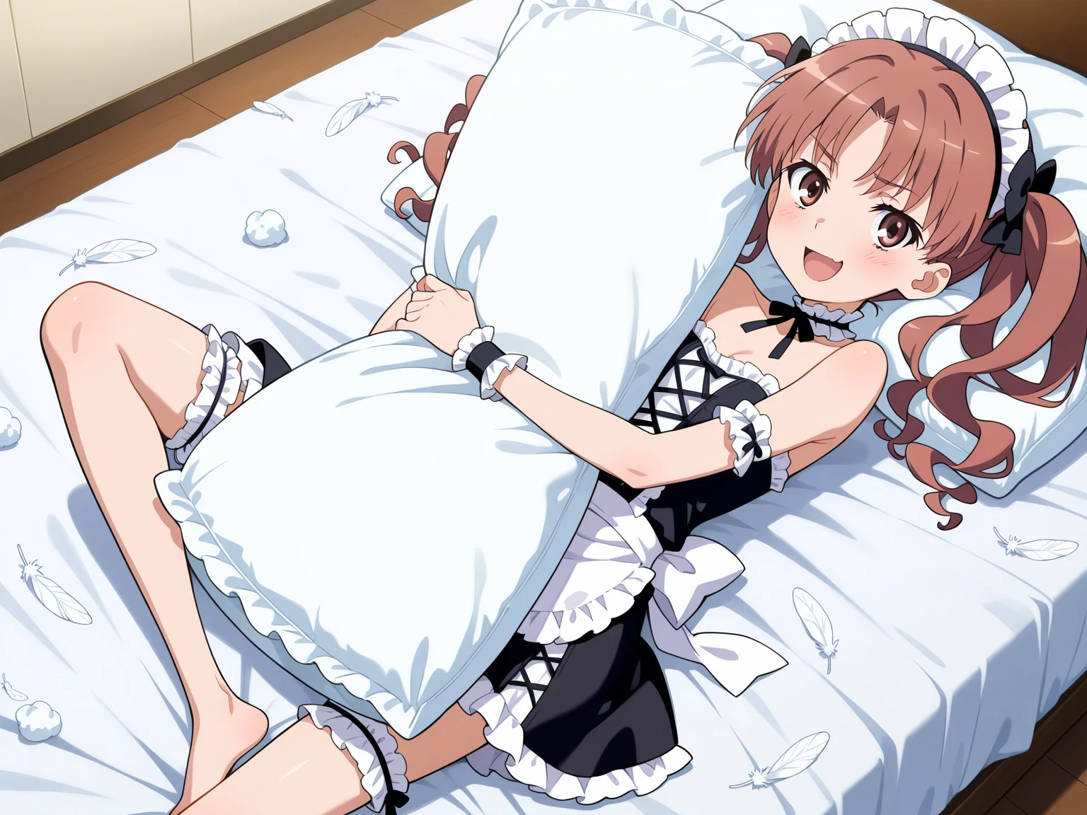 masterpiece，Best of quality，Own, woman, detail), (Any Pillow background of light and shadow））, Cute girl posing on Pillow, Maid costume，),，Pillow,（Lots of Pillow），，（canopy bed），，Lots of Pillow，（Crotch rubbing），（（Pillow Hump）），（Pillow），（Pink Pillow），(frilled pillow)  ,（Around the protagonist of love），（Steaming of），（Pillow），，（Luxury Pillow），，（palace），（palace bedroom），（Gorgeous pattern pillow），，（Classical European bedroom ），（Excitement of，Shy of，Proud of，Holding urine，，），，female love，Pillow, trembling,of，，Lust，，trembling，，Four poster bed，有Lots of Pillow,,，Pattern Pillow， ,pillow humping,sock，White stockings,，，Shake your body，trembling,，trample on pillows,，, beautiful lights and shadows，((akagi miria))
