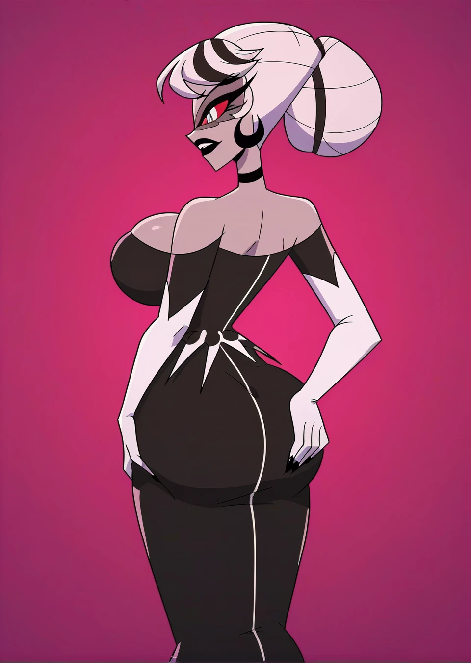 brunhilda female solo Masterpiece best_quality absurdres highly_detailed cleanly_drawn_eyes anthro_only by_claweddrip by_underscore-b lingerie dress nervous blushing breast_squish