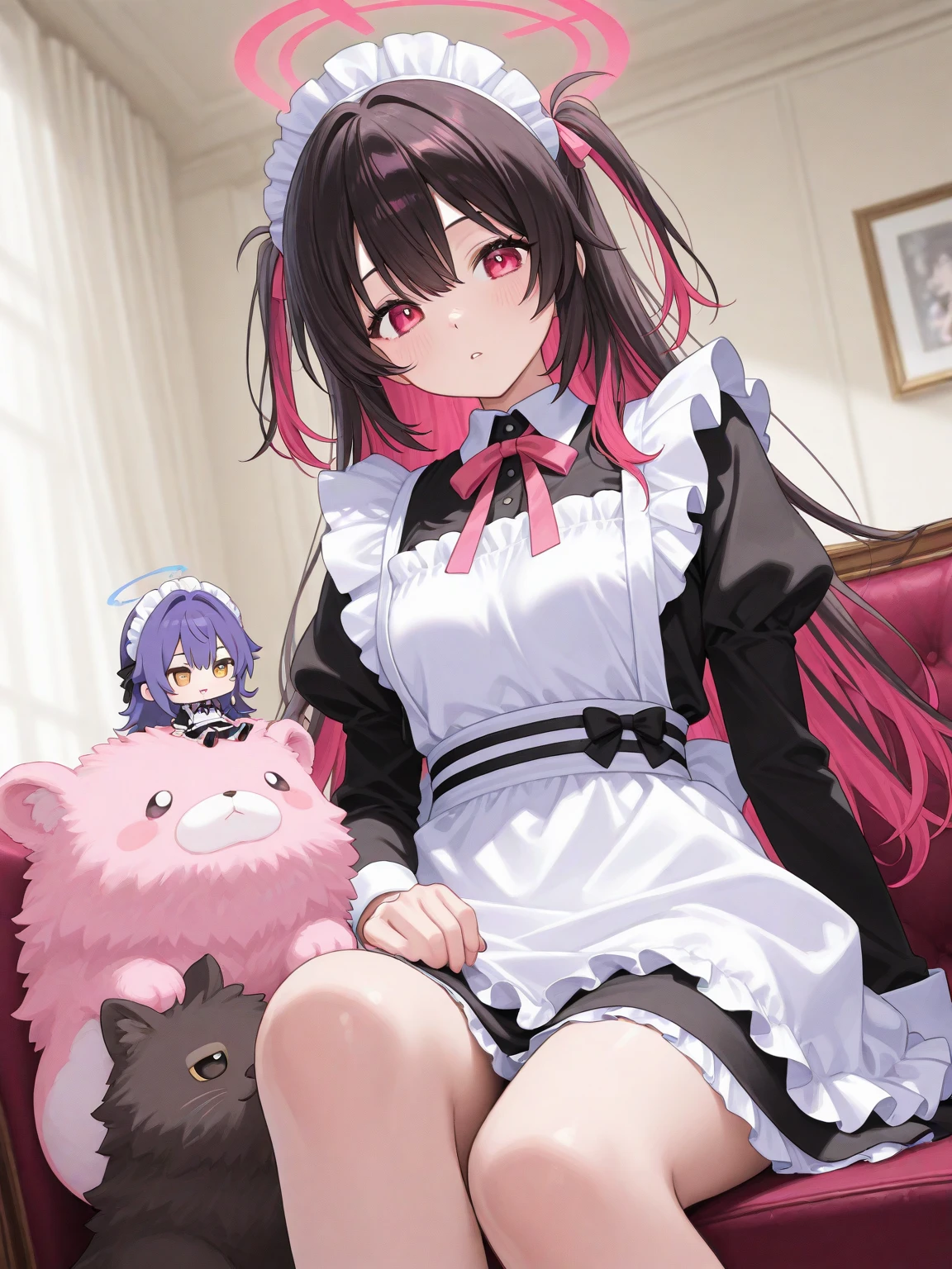 source_anime, empty eyes, Umineko, blank expression, 1girl, frederica bernkastel, purple eyes, blue hair, long hair, long bangs, long sidelocks, blue bow, dress, frilled dress, frills, black and white Gothic dress, white kneehighs, kneehighs bow, mary janes, black mary janes, cat tail, black cat tail, purple tail bow, tail ornament, wide sleeves, full body, fully clothed, 4koma, BREAK defloration, blood, blood in pussy, large ass, on back, blue hair, purple eyes, long hair, blunt bangs, cat ears, black cat ears, topless, nude, naked, small breasts, nipples, cum, sex, mating press, white thighhighs, white elbow gloves, thighhighs blue bow, elbow gloves blue bow, vaginal penetration, cum in pussy, torn_hymen, defloration, deflowered, cat choker, cat bell, blue bow, vaginal, penis, veins penis, veiny penis, 1boy, belly button, bottomless, detailed eyes, uncensored, guy on top, guy on top of female