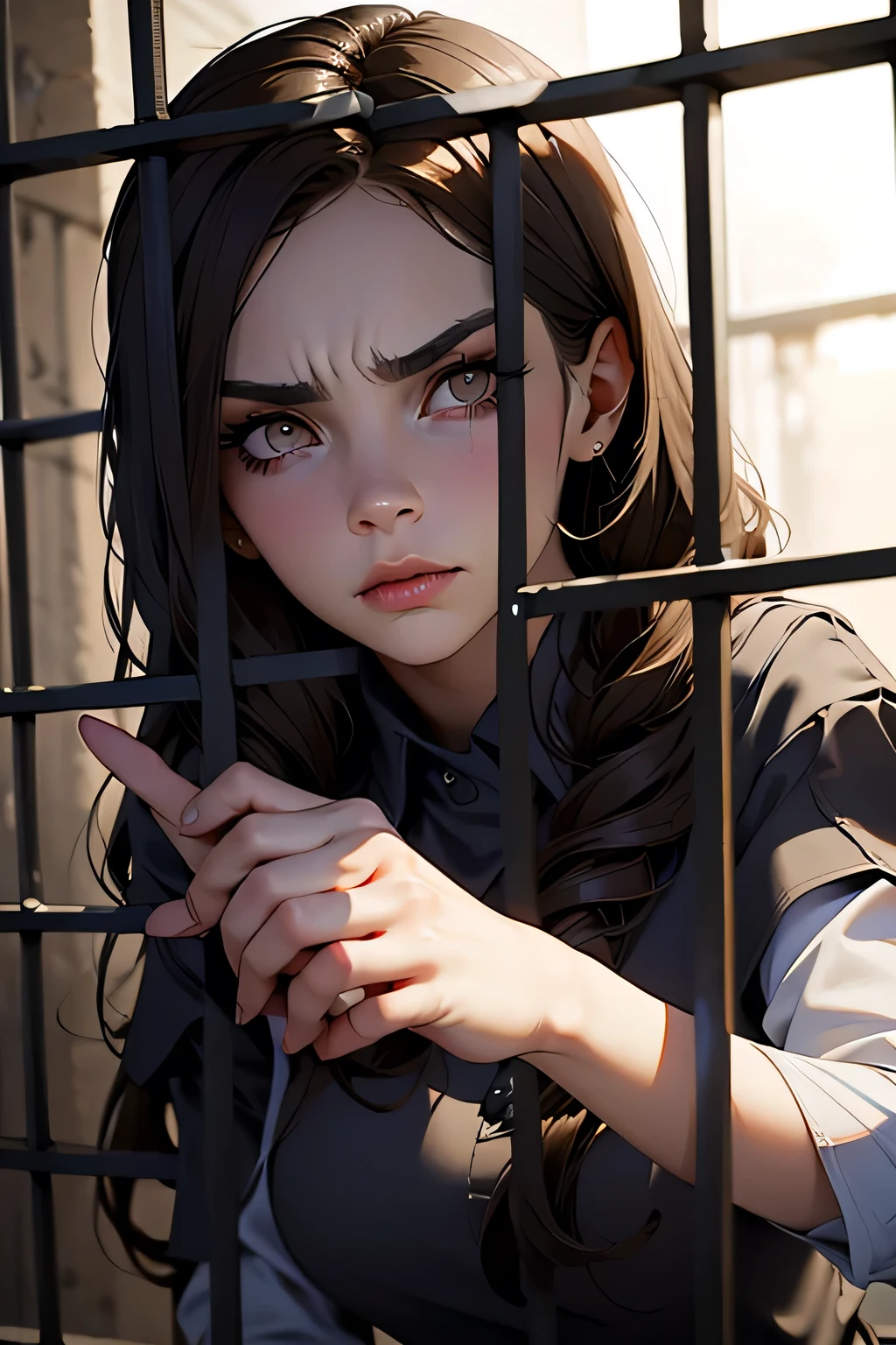 (8k, RAW photo, best quality, masterpiece:1.2), yjnn, a girl, 3d, asian, bangs, bow, chest, brown_eyes, brown_hair, lips, long_hair, long_sleeves, looking_at_viewer, ultra-realistic and dynamic, Close-up of schoolgirl crawling on all fours, collar, heapt chains, collar, shackles, controls, tongue studs, tongue stickout, drool, lots of drool, expression of despair, flowing tears, wet eye makeup, oh hey face, hips, perfect face, back to camera, right above perspective, head up when shooting.