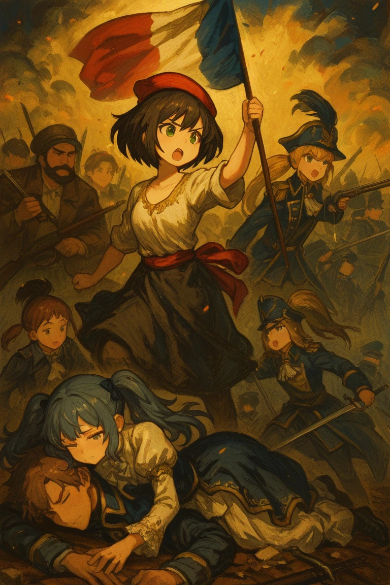 marlier,
marlier, multiple girls, brown hair, hat, weapon, multiple boys, sword, 6+girls, parody, instrument, child, veil, fine art parody,
<lora:Marcelmarlier-04:0.8>