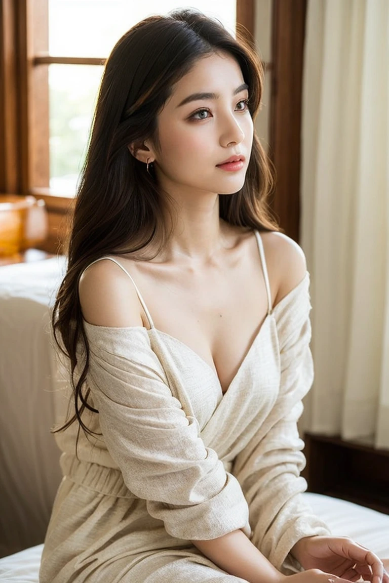 araffe asian woman sitting on a bed with a white shirt, beautiful asian girl, gorgeous chinese model, gorgeous young korean woman, beautiful south korean woman, beautiful young korean woman, japanese model, young sensual gravure idol, beautiful asian woman, korean girl, young asian girl, young pretty gravure idol, asian girl, cute seductive smile, a cute young woman