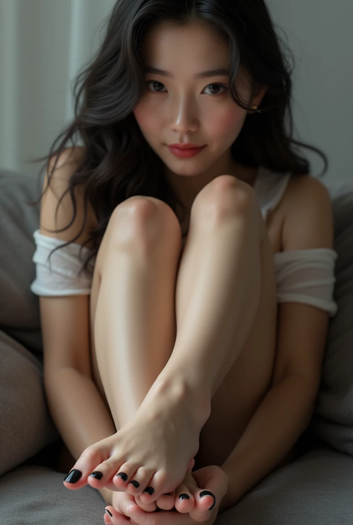 ((Top quality, 8K, Masterpiece: 1.3)), Sharp focus: 1.2, Looking at Viewer, Perfect Style, (((Spread your legs, Sit with your knees bent)))), (Open your mouth: 1.5), (Close your eyes: 0.88), Attractive feminine body, Beautiful, Beautiful, most famous in the world, (ultra realisic), (Photoreal), (Increased resolution), (8K), (Extremely detailed), (best photos), (beautifully detailed eyes), (Best Quality), (Ultra detailded), (Masterpiece ), ( wall paper), (Detailed face), Solo, 1 girl, Looking at Viewer, Fine details, Detailed face, pureerosfaceace_v1, Smiling, Half body, See-through underwear, white, long legs, Thin waist, Buttocks, Ultra-fine makeup, ultra-fine clothing material, legs apart, (nsfw:1.7)