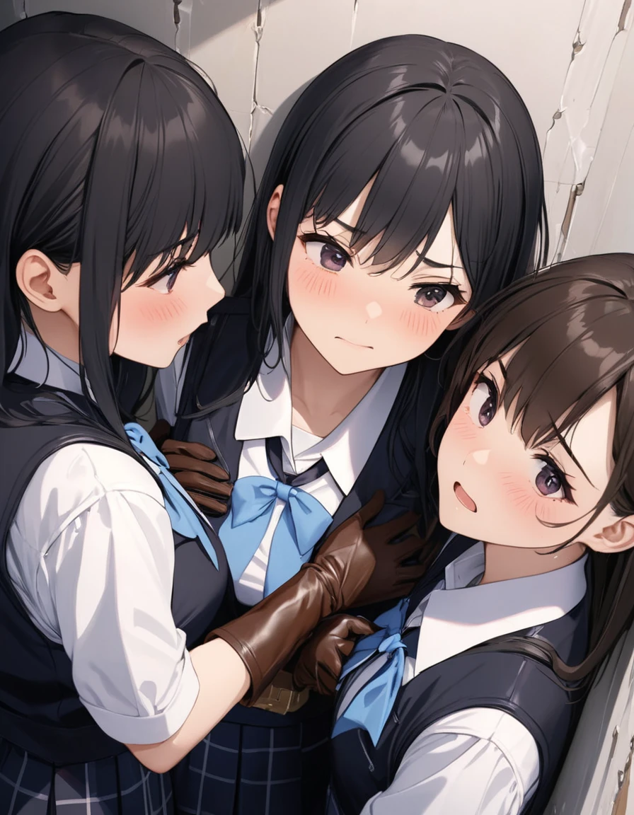 NSFW,(((2 black hair lolis))),(((nude))),finely detailed beautiful eyes and detailed face, perfect anatomy, colorful, sidelight, street, hetero,unsensored,(loli:1.2),(fellatio:1.5),([partially ([[sweat:love juice:0.5] cum:0.1] drip onto)faces:1.2),(2girls and 1boy:1.2),(penis on face),(veiny 1penis:1.3),(open mouth:1.2),(tongue out:1.3),(cum on tongue:1.3),(cum on hair:1.1),(torogao:1.2),smile,black hair,pink hair,silver hair, :d, blush,(in orgasm:1.2),(Black pinafore dress:1.5),(extremely detailed CG:1.3), (8k wallpaper:1.2}, (beautiful detailed hair:1.2),(masterpiece:1.2), (best quality:1.2), ((ultra-detailed)), (illustration:1.2),medium breasts,(perfect lighting:1.2),(Classroom in school),((long hair side ponytail)),ahoge,Tarem, (disheveled hair:1.1), floating, beautiful detailed red eyes, overexposure, side blunt bangs,hairs between eyes, sunrise,(frills),(red bowtie ribbon),Close up face,(from above:1.2), (bedroom:1.2), (looking at viewer:1.1),(((excessive cum)))
