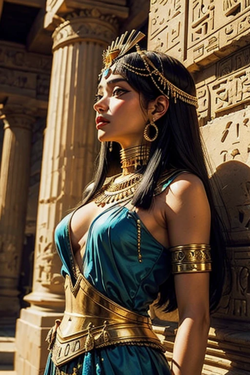 photorealistic instagram egyptian woman, traditional outfit