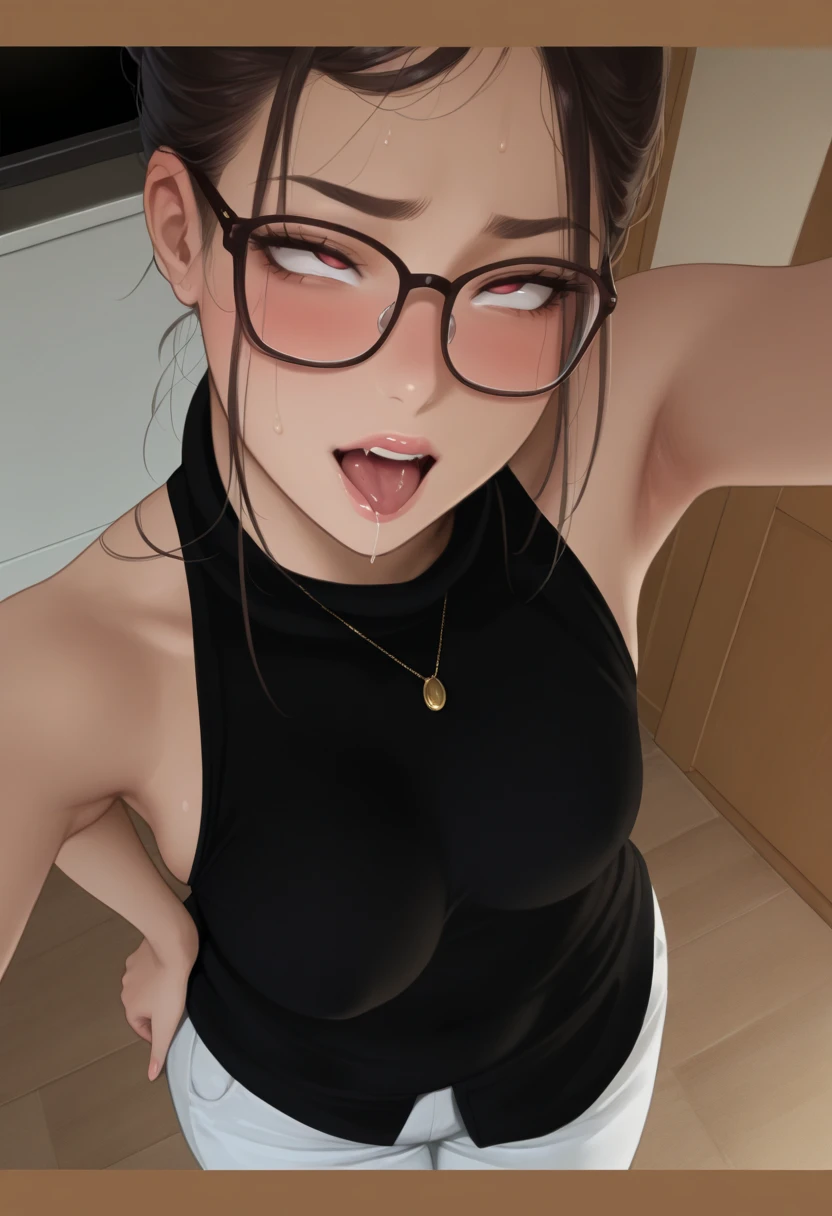naked woman、fullnude、 (nose blush, Naughty, half opened eye, ), [Full body shot]、Plenty of love juice、pale pubic hair、Full body shot,body piercings,Large open legs、Head-to-toe shots、Squirting、slightly turned to the side、The lower back is cramping up and down、Chest is bobbing up and down、Crying in pain、Swing your hips up and down violently、Ahegao、Lower your hips deeply、The waist is on the floor、hanekawa tsubasa、her black hair is tied into two braids、eye glass、Colossal tits、Colossal tits、Her body is tied with ropes、Chest pressure.、Lying on your back in bed、The whites of his eyes are peeled off and he is fainting............................................................、Keep your hands on your head、Squatting in the city、