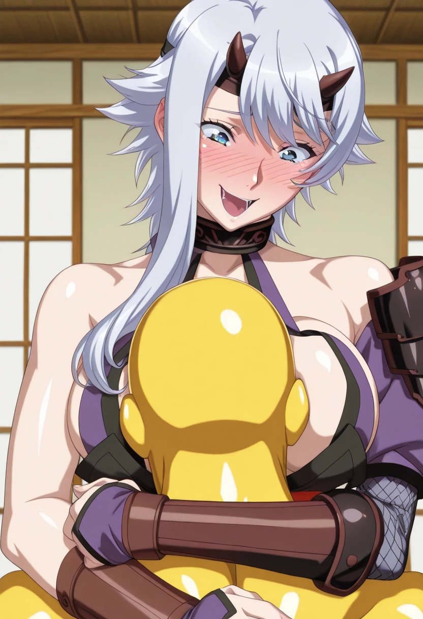 nsfw,uncensored,girl, 独奏, breasts, smile, open_mouth, bangs, large_breasts, silver_hair, holding, purple_eyes, nipples, upper_body, NUDE, (food, tindoors, cup, table, plate, bowl, chopsticks, ass pov_across_table, ryokan), BREAK 2D, 8k, highres, masterpiece, super fine illustration, photo background, insanely detailed, blurry background, depth of field, natural light, soft lighting, perfect fingers, nice hands, perfect hands,((cum on body:1.9, cum on hair:1.9. cum on face:1.9, cum on mouths:1.3,cum on table 1.9)),multiple boys, peeing on a girl, facial, cum on mouth, cum on body, multiple penises, gangbang,holding penis))),ecstasy torogao, saliva trail, nose blush,smile,(spoken heart:1.5),(peace sign:1.5),(ahegao:1.2),(bloom:1.3),(look at camera:1.2),(bitch:1.3),(Commemorative photo:1.5),