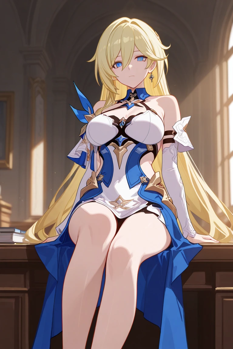 masterpiece, best quality, absurdres, soft lighting, looking at viewer, (light_smile:0.6),
1girl, ahoge, rabbit ears, playboy bunny, artoria pendragon \(swimsuit ruler\) \(fate\), large breasts , blonde hair, green eyes, french braid, pony tail
bare shoulders, large breasts , cleavage,
clothing cut out, wrist cuffs, detached collar, cutout, feather boa,
white leotard, blue necktie, blue pantyhose, single thigh strap, hands behind head,
white background,squat,(open_legs:1.3),rabbit_pose,armpits,solo,