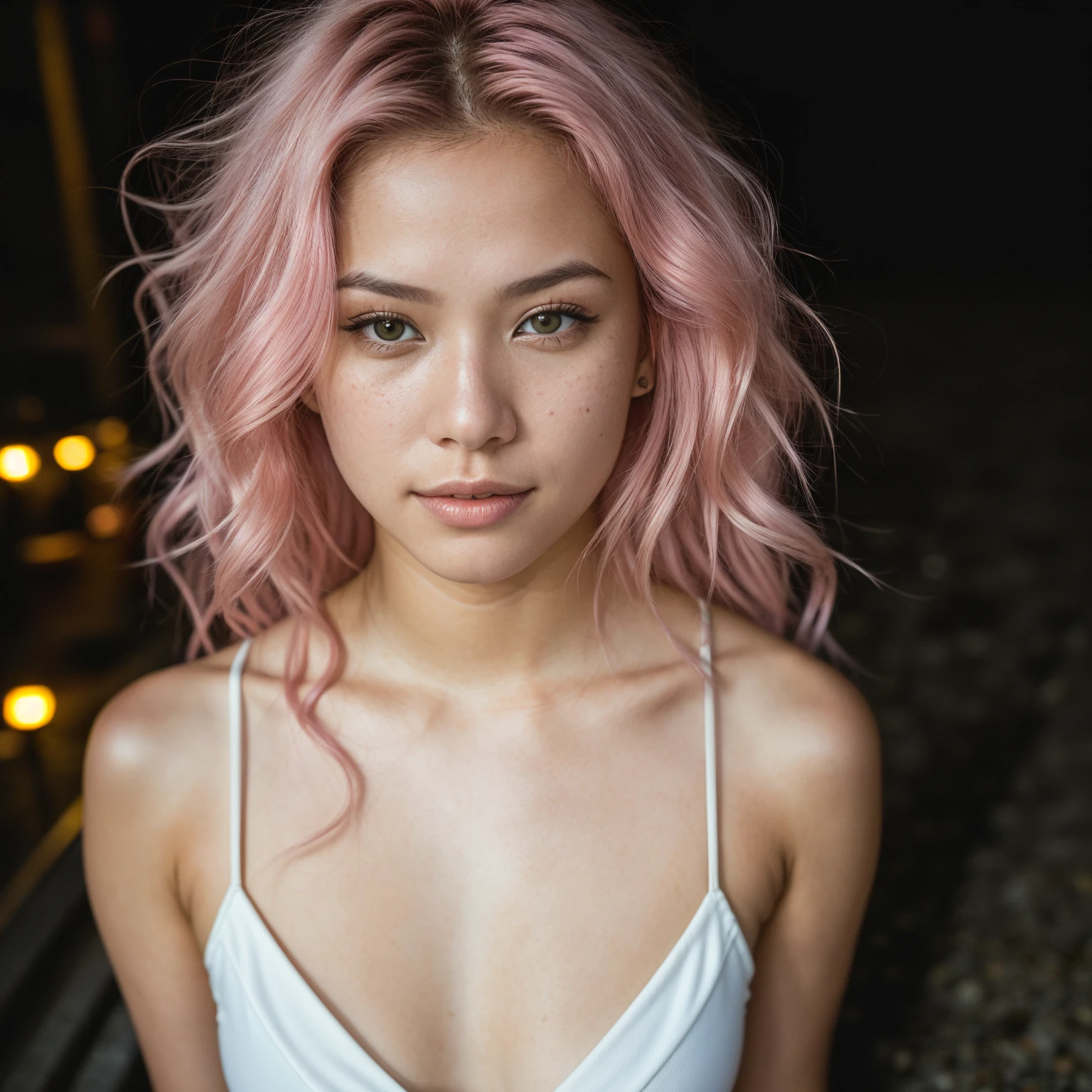NSFW , pinkhair, asian,gorgeous teenager professional photography studio, sexy yoga pose, dramatic side lighting, trim, athletic physique, anatomically correct