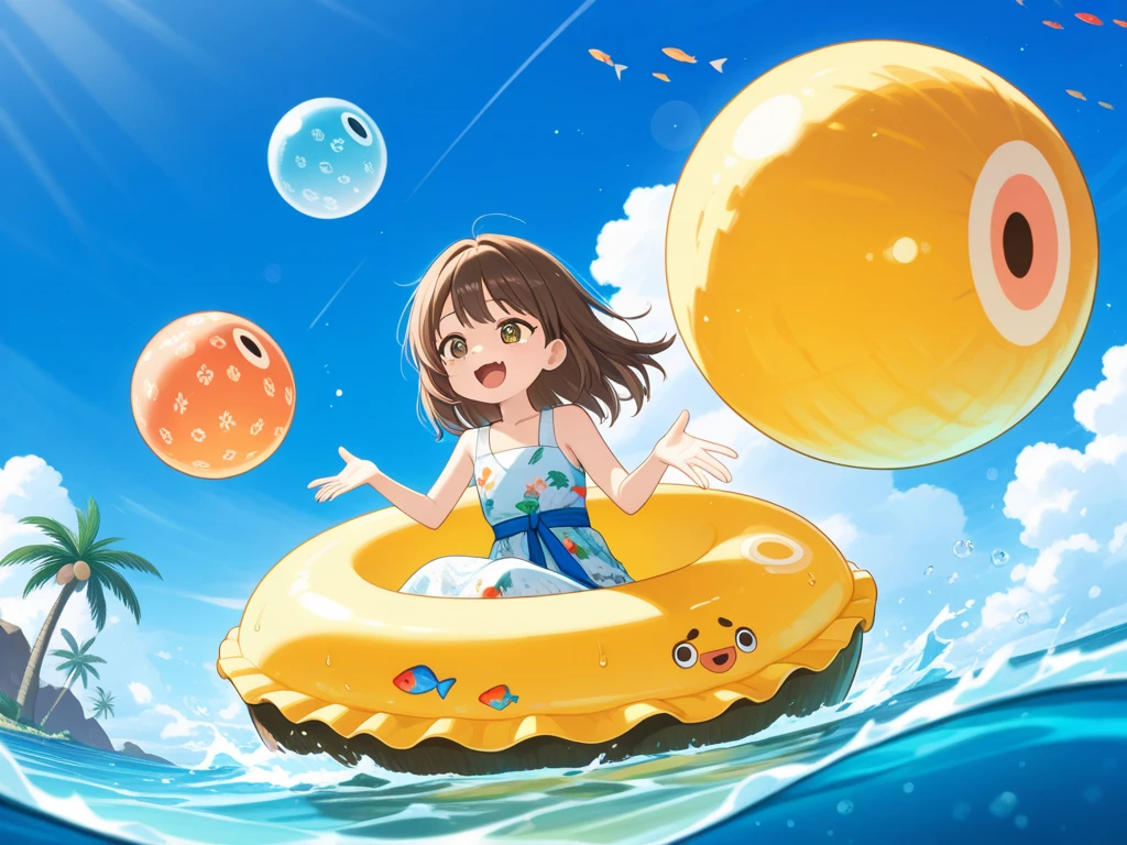 Banana boat ride,(masterpiece,Highest Quality),child,(A dark-haired),Delicate body