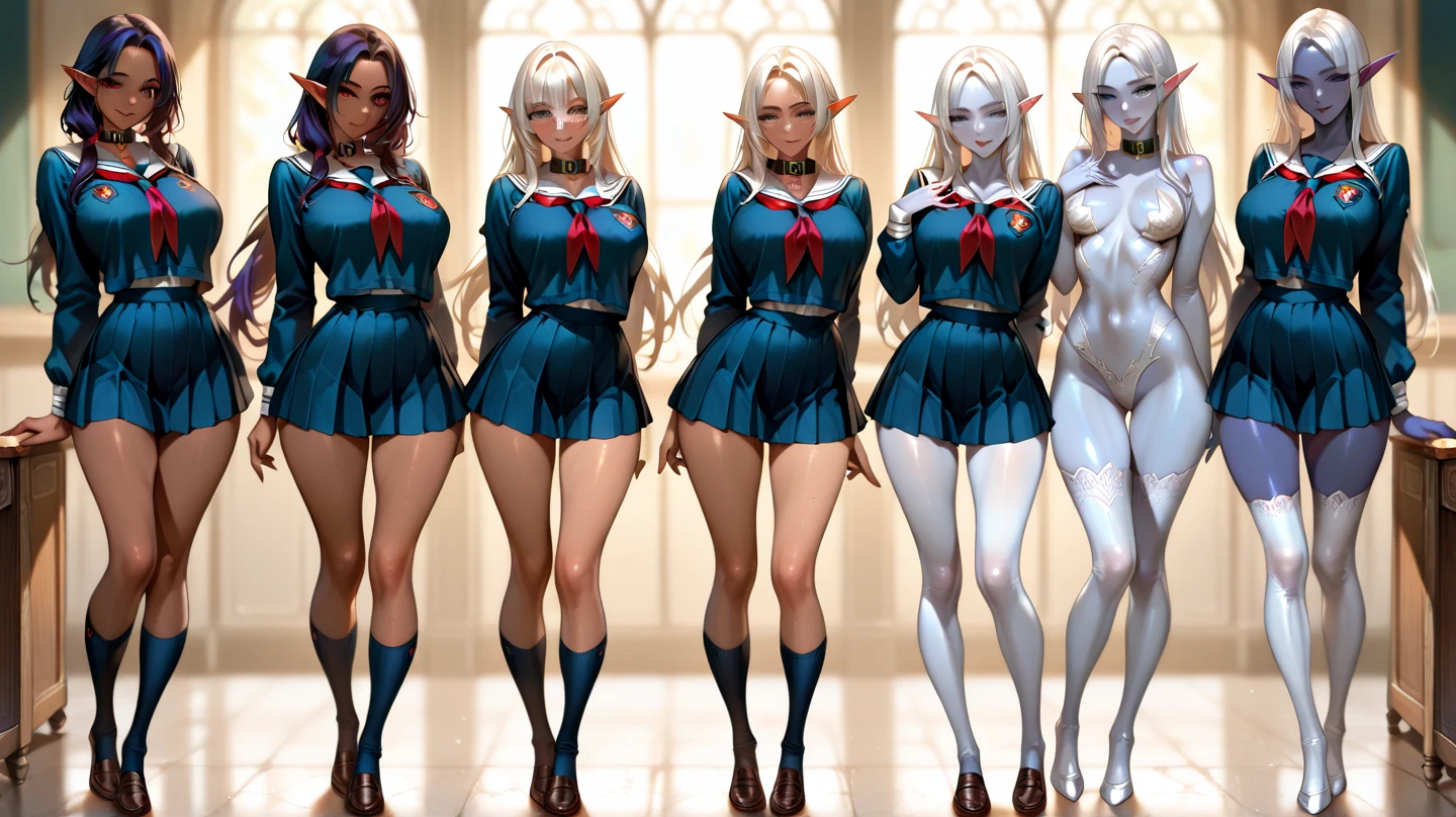 Transparent hair、Golden Eyes、eye glasses、ssmile、Daughters in their early teens、flat chest、Thin pubic hair、Beautiful open legs、military outfits