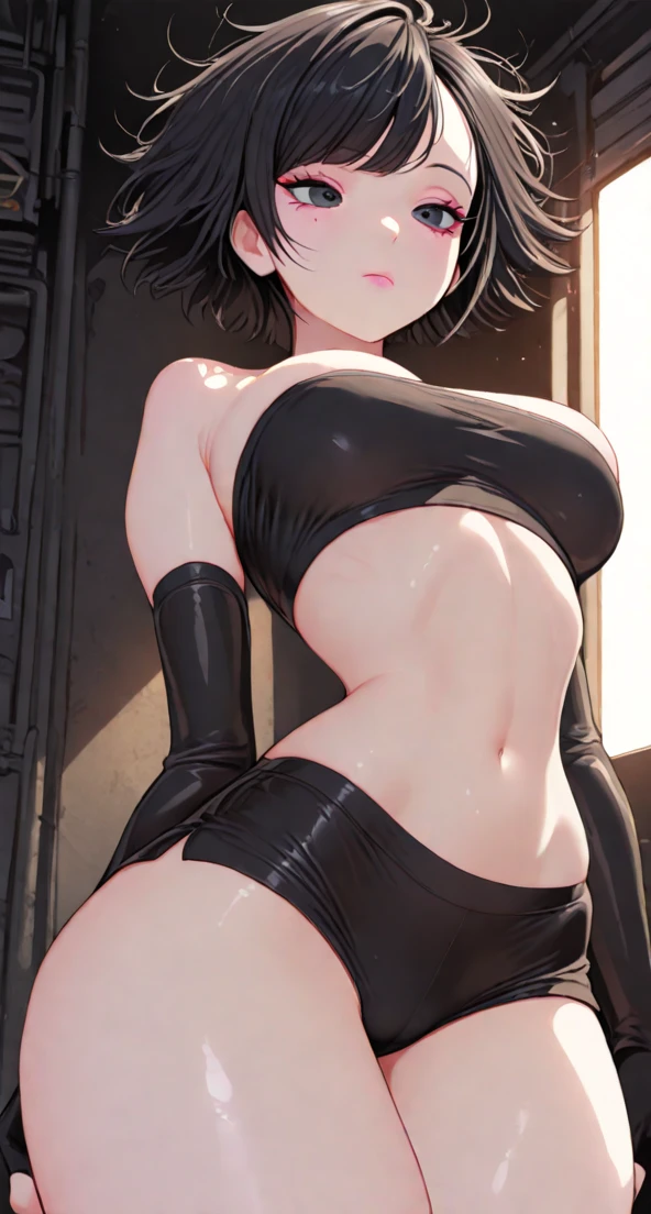 masterpiece, best quality,anime style, 1 girl,(((slender body))), (((small breast))),(((competition swimsuit,headband))),(((((penis))))), ((((restrained, arms behind back)))),((((cum)))), (beautiful face), (((bob cut))), (((straight hair))), ((((black hair)))),detailed beautiful skin, (perfect hands, perfect anatomy)
