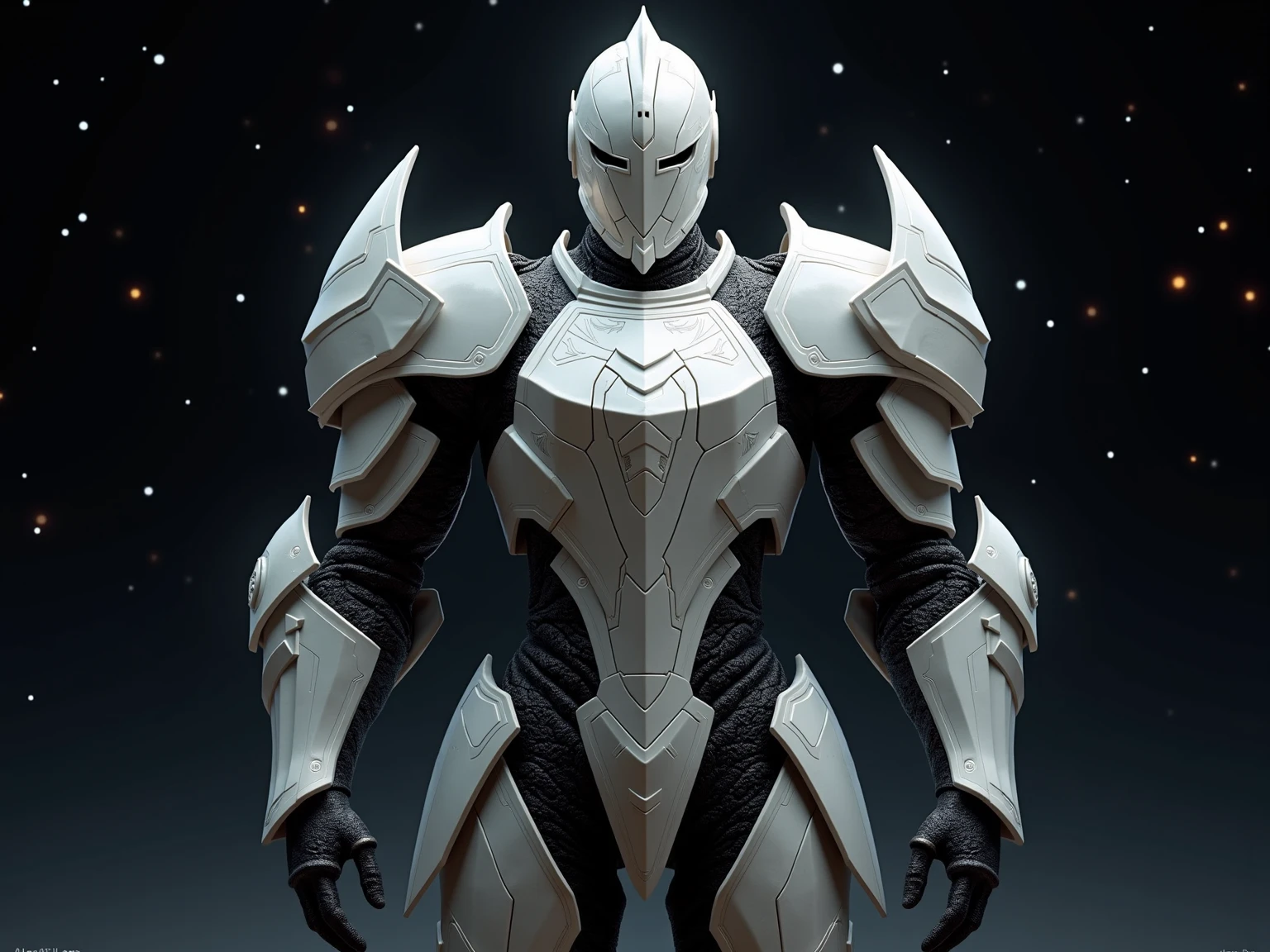 Portrait, White Deadpool from Marvel, Biomechanical, Complex Robot, Full Growth, Hyper-Realistic, Insane Small Details, Extremely Clean Lines, Cyberpunk Aesthetic, Masterpiece Featured at Zbrush Central, Gothic Brutalist Cathedral, Cyberpunk, Award-Winning Photo, Bokeh, Neon Lights, Cybernetic Limb