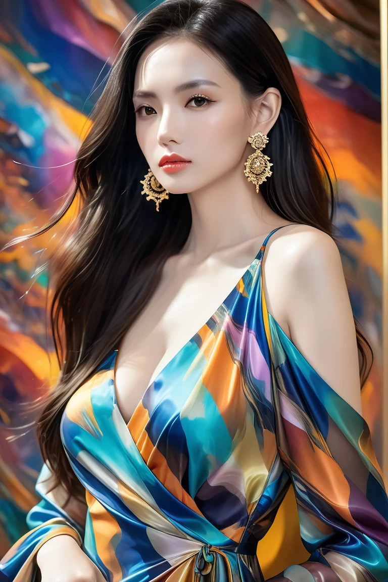 Wearing a teal dress、Oil painting of a woman with a golden background, Chie Yoshii, Chen Jiru, Tom Bagshaw风格, by Chen Nguyen, Tom Bagshaw肖像, author:Tom Bagshaw, author:Tom Bagshaw, Art by Tom Bagsha, Mei Qing, Tom Bagshaw的风格, 娜塔莉·肖 Tom Bagshaw, inspired by Chen Nguyen
