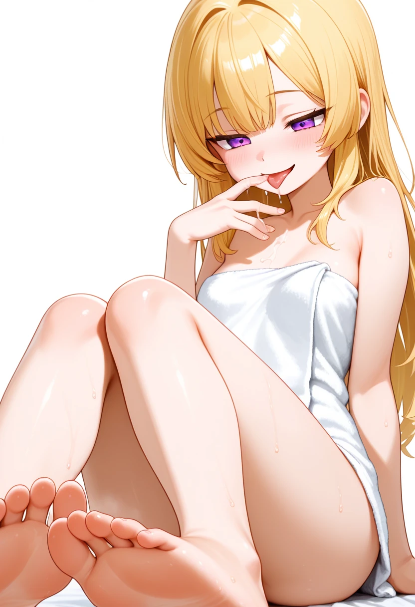 a girl, sexually suggestive, sitting, full color, Long white hair, Green eyes ,full body, Eyeliner, Red, open air, Rose, night, ruins, Butterfly,mine same as the original, mine, , (:1.2) rest, (cheongsam), (view from below), (place one's arms behind one's back), (wild lift), thin, Crotch, best quality, high resolution, unified 8k wallpaper, (illustration:0.8), (beautiful and delicate eyes), extremely detailed face, perfect lighting, Very detailed cg, (perfect hands, perfect anatomy), soles of feet,sitting,blond,red lips,Acting cute,((Feet close up)),completely naked,Complete feet,white,close up, ((Nude)), ((naked)), ((beautiful feet, toes)), ((fully naked, no clothes)), ((luscious feet)), ((no clothes)), ((from below)).