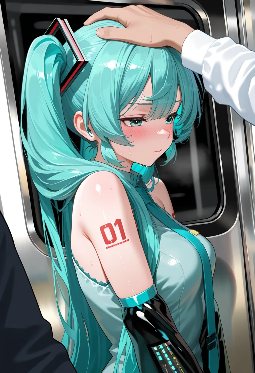 masterpiece, Great, Great, 1 girl, Blue eyes, shirt, pleated skirt, medium breasts, sort, (( wet, holding a condom in your hands, sitting on the ground, money on earth)), cumshot, ahegao face, cum, slave, slut, hatsune miku, (cum on clothes:1.4), blush , penis near face, (blowjob:1.5), sucking penis, 1girl, 1boy, fellatio, sucking big penis, oral sex , nsfw,