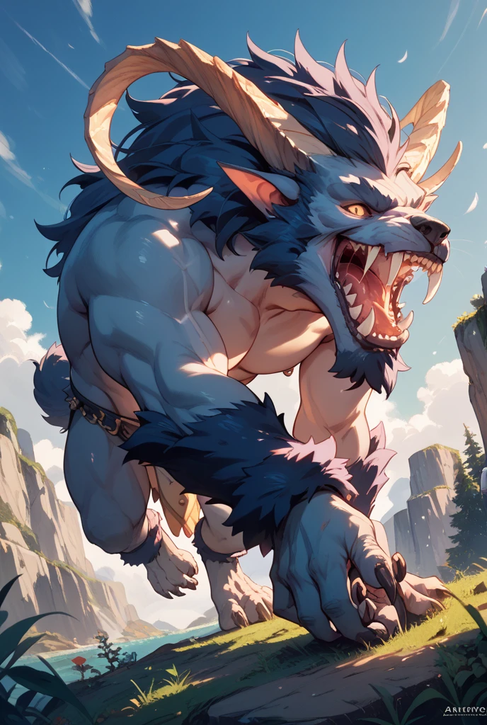 Top quality, High-quality illustrations((masterpiece))Depth of Field, Motion Blur, absurd, Perfect anatomical structure, magnificent picture of Beast field fighting fierce battles, Beast field, 1 boy, Focus only, anthropology((dramatic))epic, arms, Dynamic poses, a scene of,