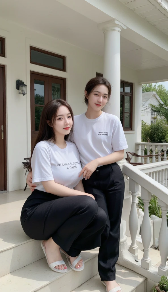 (RAW photogr,超高分辨率,tmasterpiece,best qualtiy:1.4),Complicated details,2 20 year old Korean girl,Wear a loose black T-shirt and skinny jeans,Stand on the grass and take pictures,hugs,Detailed meadow,A sweet smile on a small face,The face and skin are pink and fair,Ultra-realistic facial details,Extremely detailed face,Playful and coquettish pose,The calves are straight and slender:1.5,Wear high-end branded colorful travel shoes:1.5,eventide,warm color,Broad lighting,naturalshadow,taking a full body photo:1.8