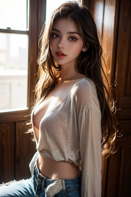 Four 12-year-old high school girls, very long straight brown hair, like rapunzel,with two pigtails,princess face,innocent, tender, totally naked without clothes, perfect erect nipples, very big huge breasts, thin waist, long and shapely legs,with tennis,socks,whole body, soccer football field, soccer football ball,cheerleaders,Best Quality, Masterpiece, high resolution, 8k, (realist: 1.4), Ultra high resolution, ultra detailed, Surreal, highly detailed CG illustration, Official Art, cinematic light,hyperreality,最high quality, Photoreal, 8k, high resolution, thin skin, 8k hd, Digital single lens reflex camera, Luz outfit, high quality, film grain, fuji xt3