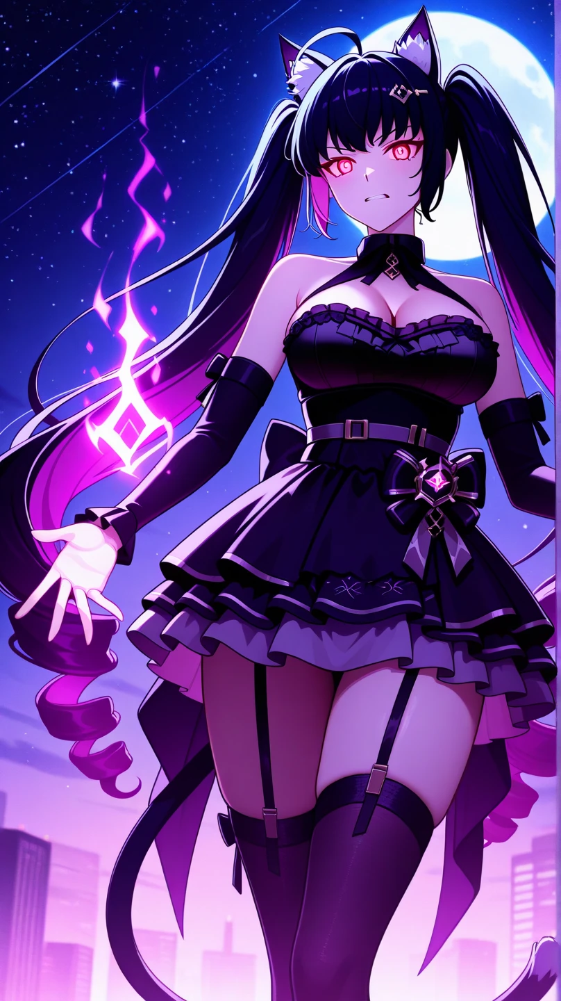 A necromancer, purple-haired teenager smiling madly extremely delicate and beautiful,big breasts, perfect eyes, piercing look, ultra-detailed CG,perfect body,Best quality and high resolution with dynamic angles to capture the magical moment,nsfw:1.5, masterpiece, a realistic representation of the face,(complex details, makeup, PureErosFace_V1:0.5),(Super high anti-aliasing, virtual engine, dof, super resolution,  megapixel, fkaa, txaa, rtx, ssao, post-processing, post-production, mapping)