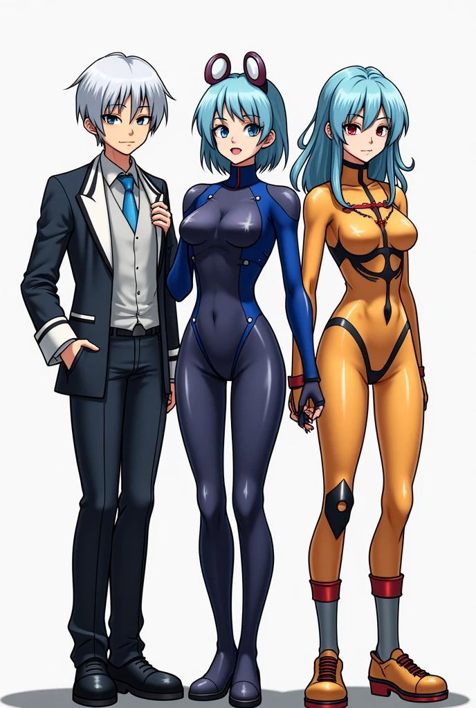 full body, standing on her feet, futuristic background, sexy appearance, rei ayanami, ((blue hair)), ((pale skin)), ((wide hips)), gigantic breasts, narrow waist, breasts together, cleavage, makeup, (white swimsuit), mascara, leg boots, short hair, beautiful eyes, large iris, ((green eyes)), Lips are soft or colored, simple black background, simple color palettes, clean, Crisp drawings, fluid silhouettes,white vintage futuristic swimsuit, retro futurism, retro futurism, Asymmetric, geometric, Different designs, simple silhouettes, Technology style, future, high fashion, Simplicity and sophistication, sexy, slim, short black outfit, sexy, Erotic, cleavage, youthful appearance, sweaty, in a robot, Evangelion white