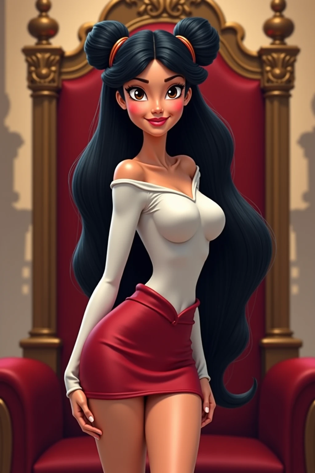 um close up de uma mulher com uma roupa preta e vermelha, 3 d render stylized, personagem feminina, 3 d character render, render de mirabel madrigal, smooth 3d CG rendering, Personagem 3D, Personagem 3D, protagonista feminina, character is in her natural pose, Personagem altamente detalhado, Personagem de close up, stylized as a 3d rendering --auto