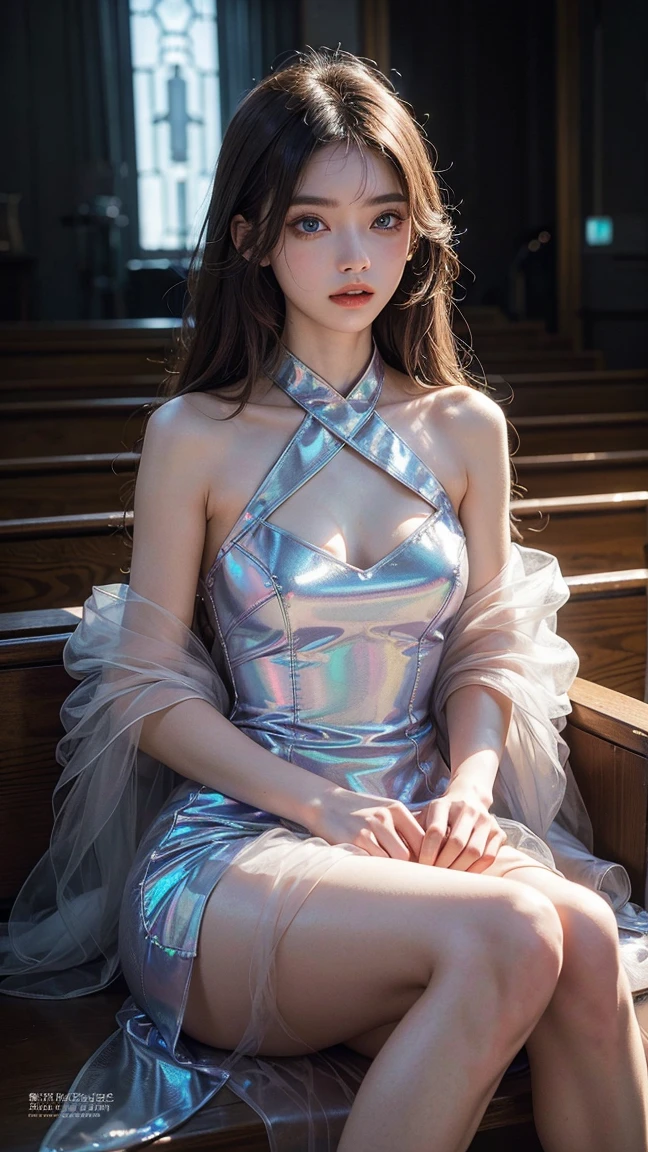 xuer hologram Laser dress, ((Full breasts)), ((Visible cleavage)), ((漏出Sexy legs)), ((Sexy legs)), ((whole body)), Practical, Fashion Girl, Red lips, Mature women, Exquisite makeup, big eyes, beautiful, (best quality, masterpiece:1.2), Extremely detailed, (Practical:1.37), ((Random Scenes, Random shooting angle)), ((Sexy long legs)), Young and energetic, Charming model, (Exquisite eyes, Delicate lips), Show a bright smile, Create stunning girl images, warm color, Extremely saturated colors, Official Art, Extremely detailed的 CG, Unity 8K wallpaper, (High Dynamic Range :1.4), (Movie atmosphere),(Soft colors), (Natural skin texture, ultra-Practical, Soft Light, sharp),(Very detailed), night, moonlight