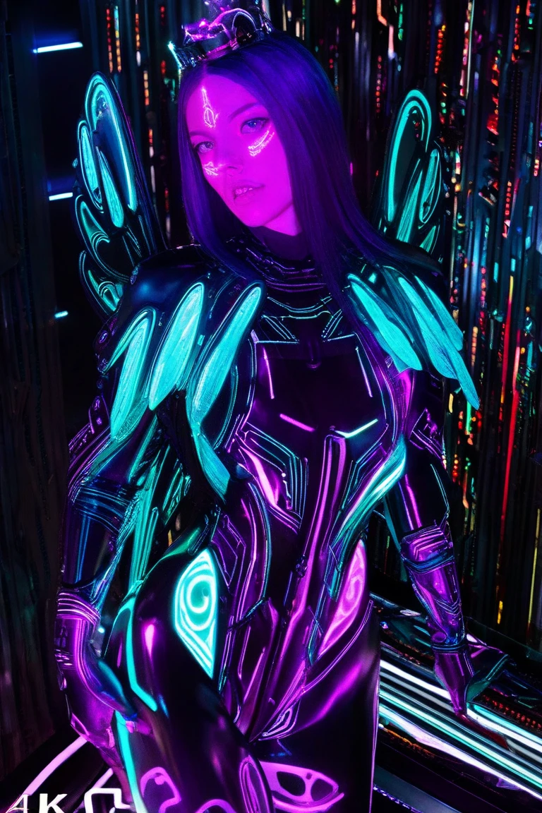 Arabian woman in a futuristic suit、Standing in a room with many metal objects, Prometheus stills, Written by Huang Ding, White Russian clothing, Beauty contest rendering, Mesh headdress, Machine Elf, Luxury Advertising, I can see your shoulders, Cyber Pattern, Movie stills --ar 16:9  