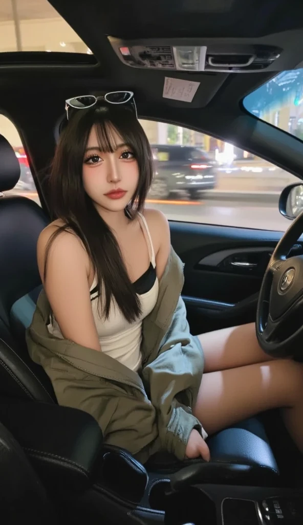 Araki woman sitting in the car,Korean girl,beautiful Korean women, Korean woman, sits in her car, 19-year-old girl, Attractive girl, Lovely woman, Handsome girl, Beautiful Asian girl