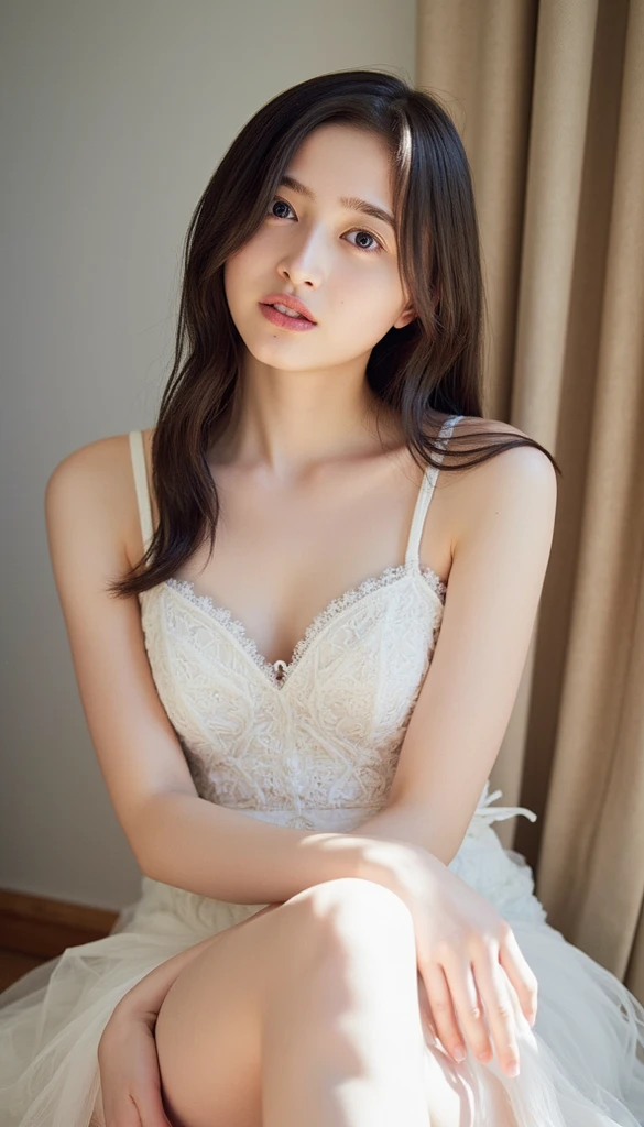 fashion photography, portrait,A see-through blouse