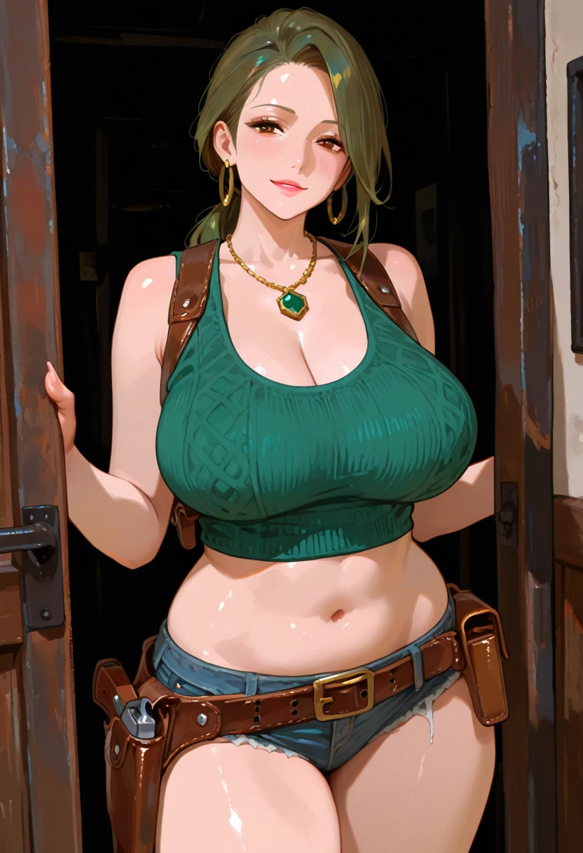 (masterpiece, Highest quality, High resolution, Extremely detailed 8K:1.6), {(1 girl:1.6), Sexy beautiful 17 year old girl with slim body, (Jungle Cruise:1.8):1.6}, (Ultra HD, Very detailed, Very detailed, Very realistic, Ultra-realistic, Photo Real), {Deep writing depth, (Godley:1.2), (bounce front lighting:1.1), (Soft and diffuse lighting:1.6) }, (One girl:1.5), (Long Hair, ponytail:1.4), (dynamic sexy pose), (Very delicate and natural hair:1.3), Close-up, Back view, To the camera, A light smile, (Big, firm, swaying breasts: 1.6), (Very delicate and natural face, Very delicate and natural eyes:1.3),(Very delicate and natural clothing:1.2),(Crystal Blue Eyes:1.2) (Sexy Brown Explorer Jacket, , Black shorts, Leather long boots, Survival knife:1.5), {Wave, (deep rain forest, Jungle, Explore the Amazon River by boat, Moonlight, ancient ruins:1.6), (Sitting on the boat:1.3),(Amazon Jungle:1.6), River dolphin}, Provocative, Vibrant, enthusiastic