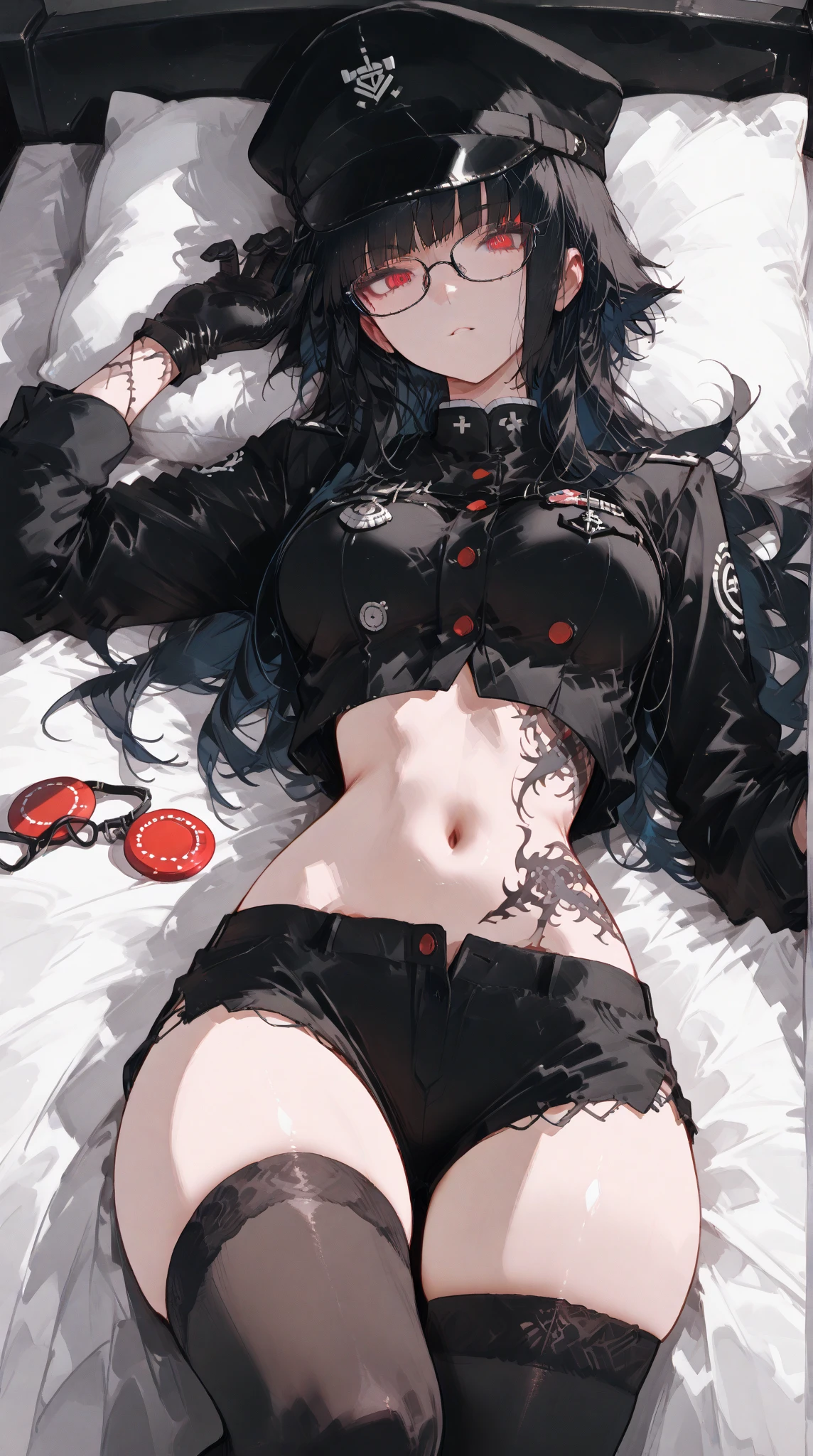 Emo slut, experiences a strong orgasm, sexy pose and lingerie