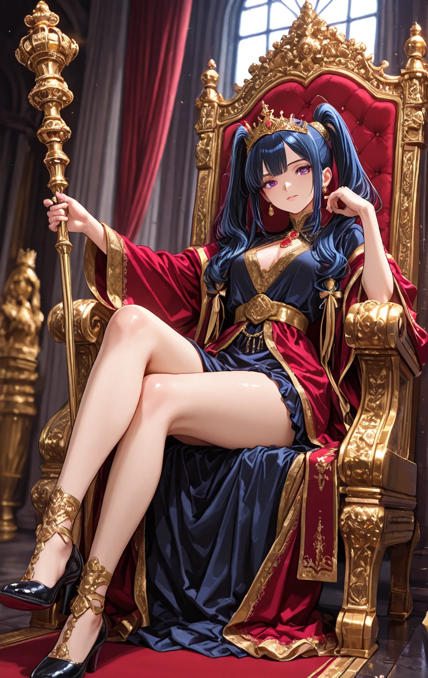 ((Highest quality)), ((masterpiece)), (detailed), One Beautiful Cleopatra, sexy,Celtic,pyramid,Throne Chair