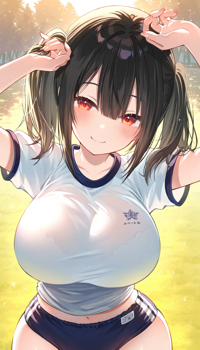 {{{{{16k,Ultra High-resolution realistic photograph of neat virgin first-year junior high school girl's in School-designated gym uniform with junior high ribbon as pretty as a actress in Grass schoolyard, She's in the first year of middle school, but she's too well developed, her cleavage tits are too beautiful, Her tits are so big that the logo on the chest of her gym uniform is stretched out, She's a virgin but she's popular popular popular and she just has an aura of being popular}}}}},{{Extremely detailed}},{{{{{dye her cheeks flush and integrated her head pure small, thick lips, Enchanting thick gross idol's Lips, She's a volleyball player so she has big boobs}}}}},{{{{{dark colored bang ponytail hair}}}}},{{{{{She get more attractive and smoother her body, her expression and appearance are transformed into that of a pure, Her white tits are so fluffy, and are depicted in great detail, but her sex appeal from her cleavage fills the schoolyard, her bodyline and tits and hips are getting cuter and cuter, She has been reborn as a pretty one-in-a-thousand-year girl with a sparkling aura of cuteness}}}}}