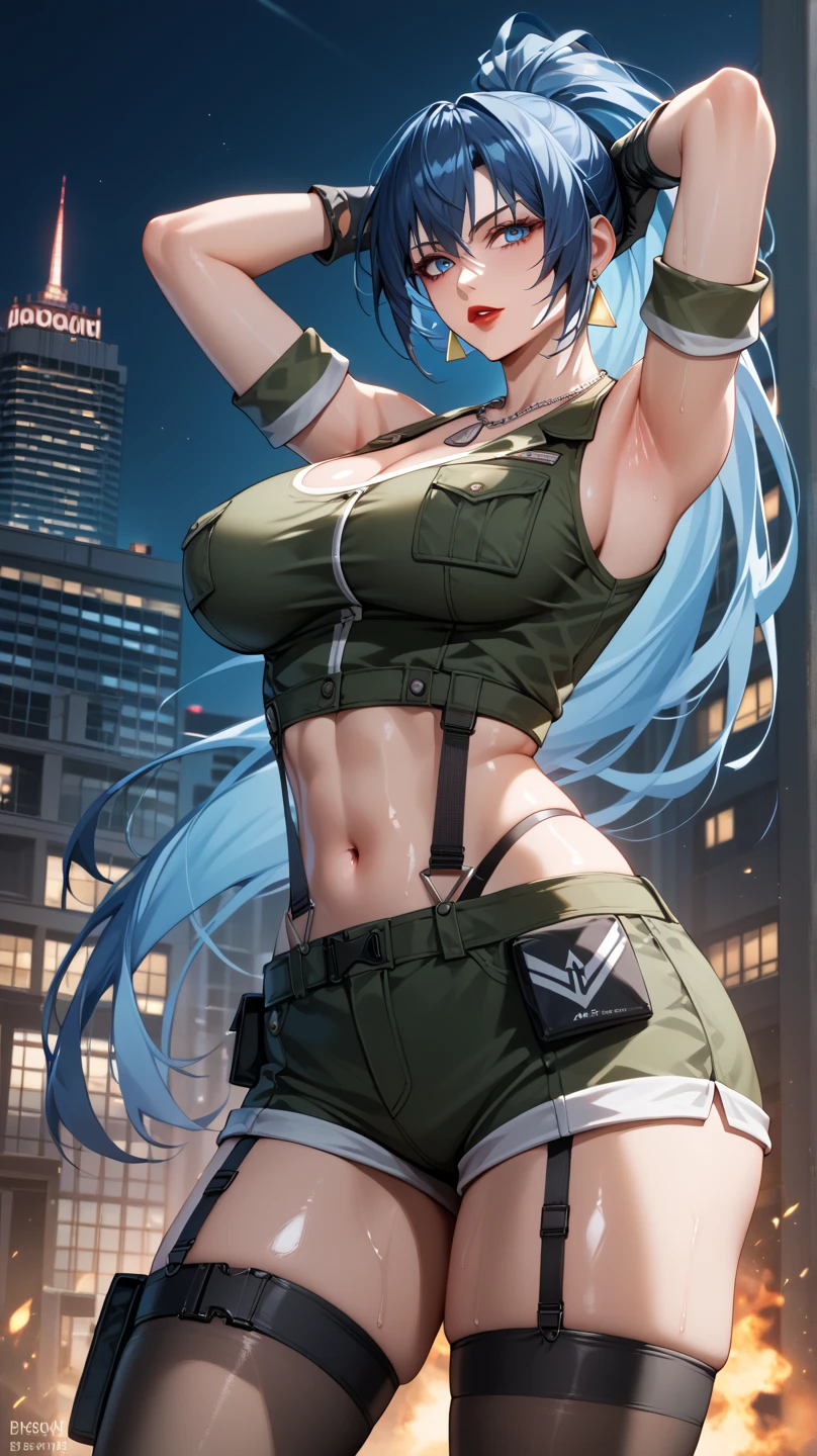 anime girl, huge tits, big ass, sexy, in underwear, staring, smiling, blue hair, sexy, sensual, sensual and sexy pose --auto --s2